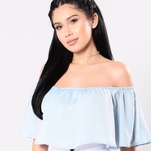 off the shoulder crop top